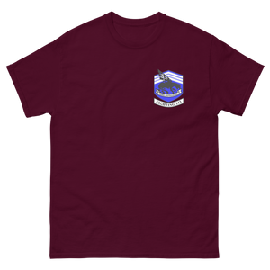 VFA-143 Pukin' Dogs Squadron Crest T-Shirt – front view, maroon