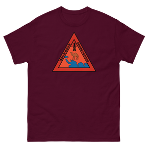 Indian Ocean Caravan Yacht Club T-Shirt – front view, maroon
