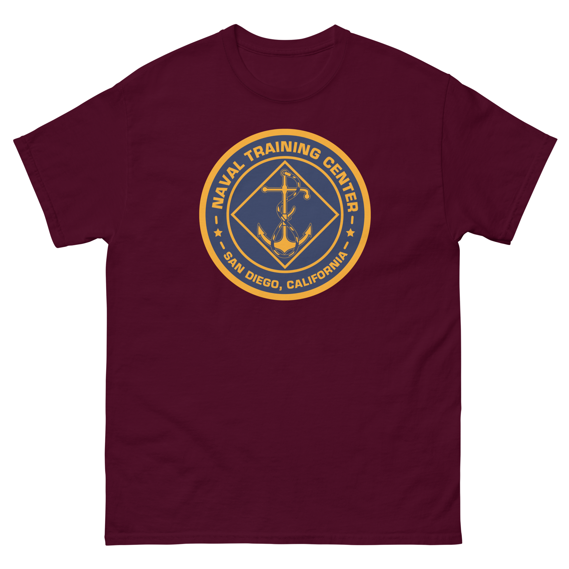 NTC San Diego Crest T-Shirt – front view, maroon