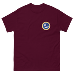 USS Constellation (CVA-64) Ship's Crest Shirt – front view, maroon