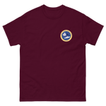 USS Constellation (CV-64) Ship's Crest T-Shirt – front view, maroon