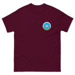 USS Dwight D. Eisenhower (CVN-69) Ship's Crest T-Shirt – front view, maroon