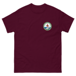USS George H.W. Bush (CVN-77) Ship's Crest T-Shirt – front view, maroon