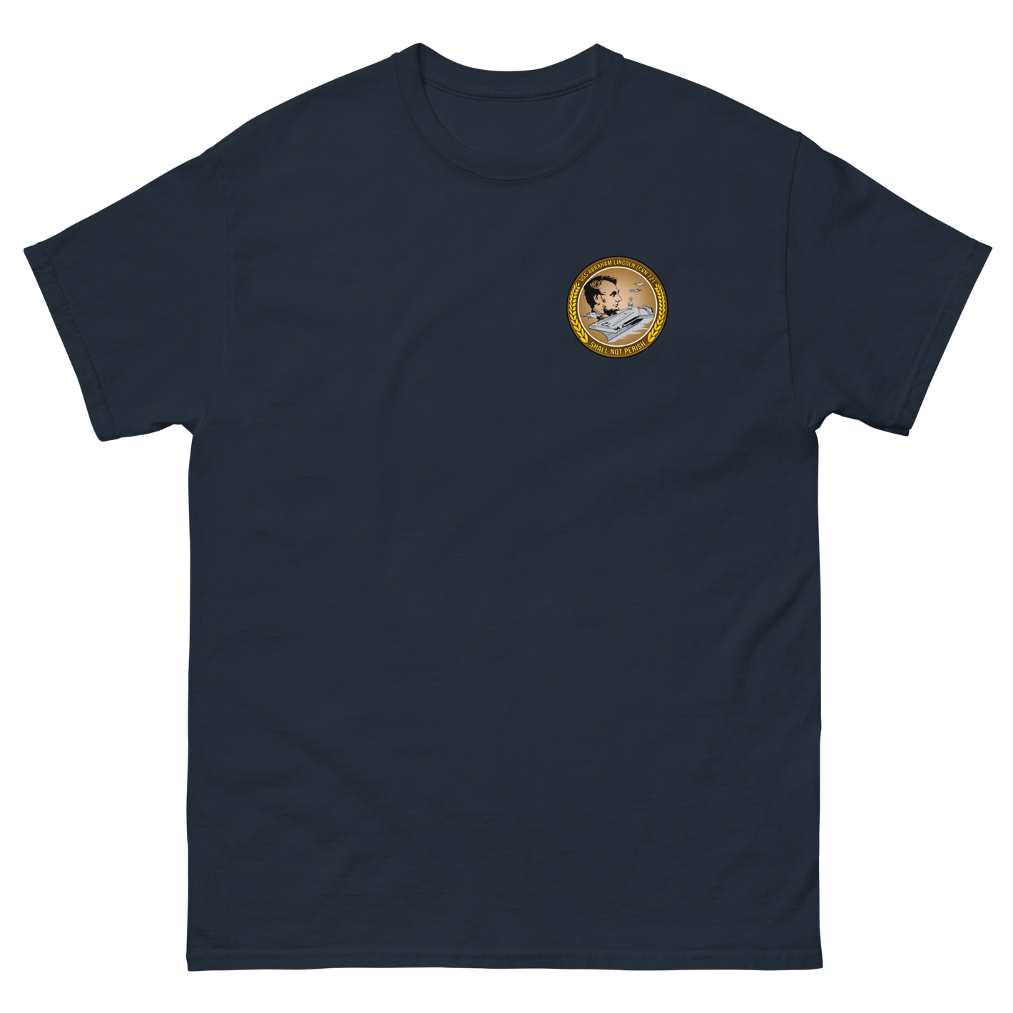 USS Abraham Lincoln (CVN-72) Ship's Crest Shirt – front view, navy