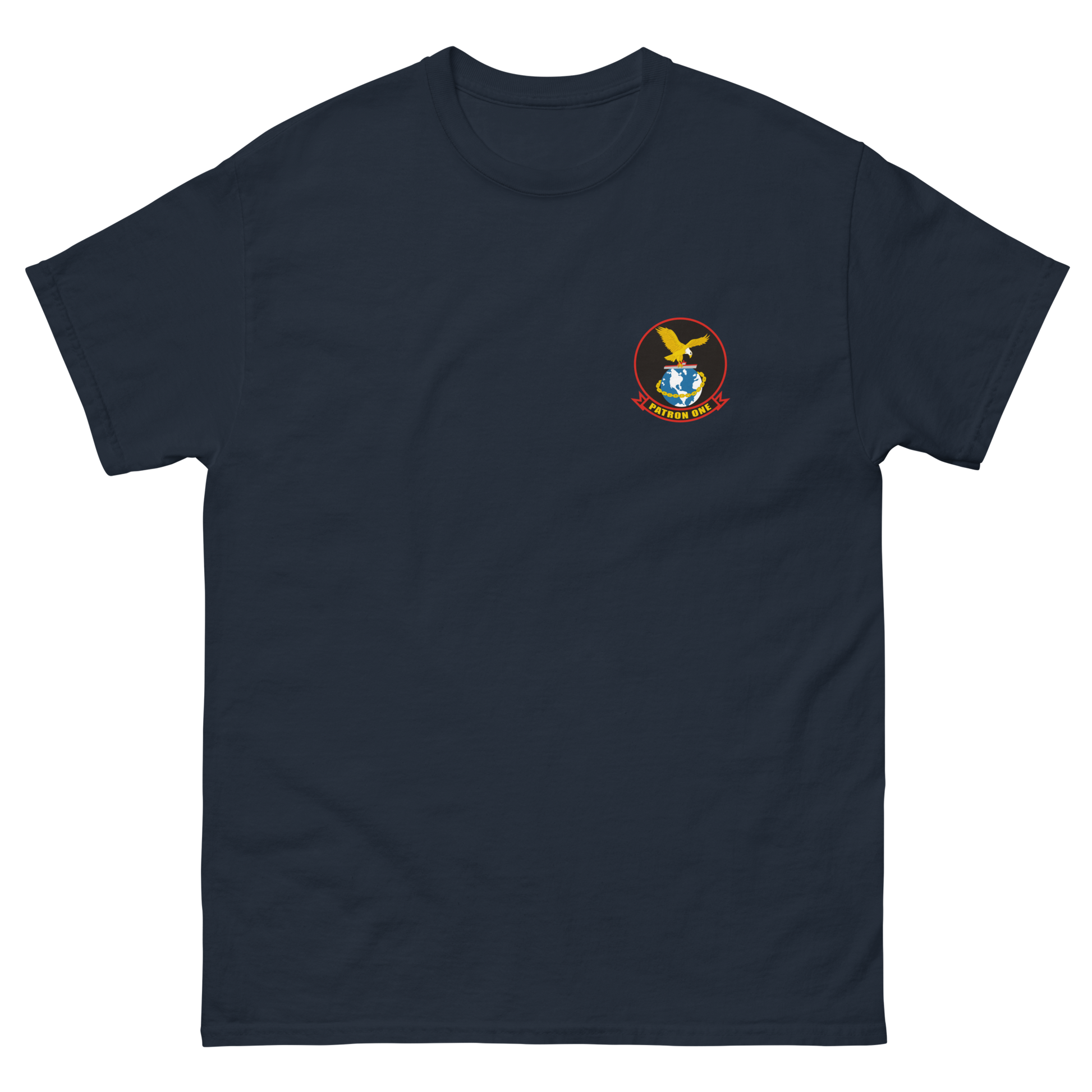 VP-1 Screaming Eagles Crest T-Shirt – front view, navy