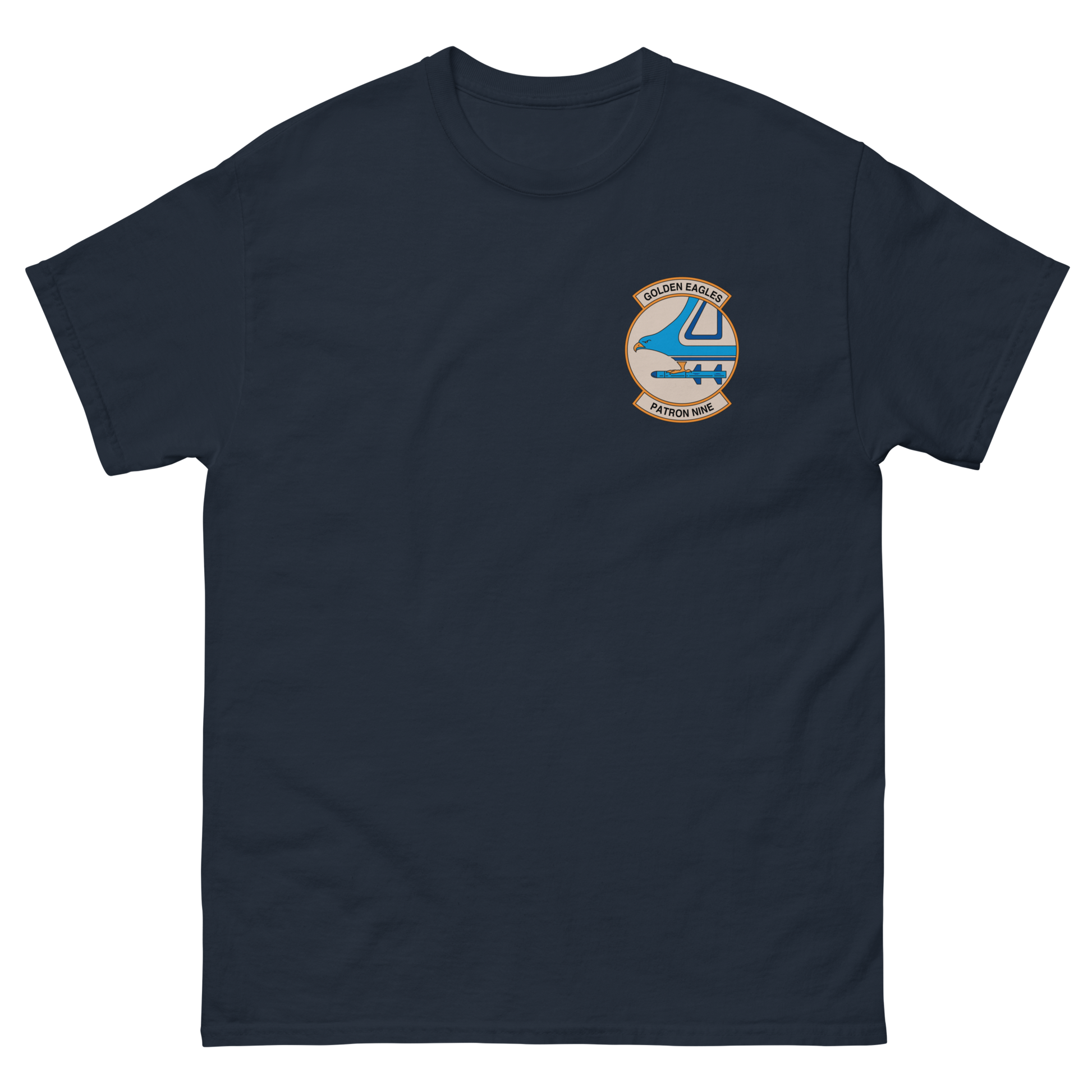 VP-9 Golden Eagles Squadron Crest (1) T-Shirt – front view, navy
