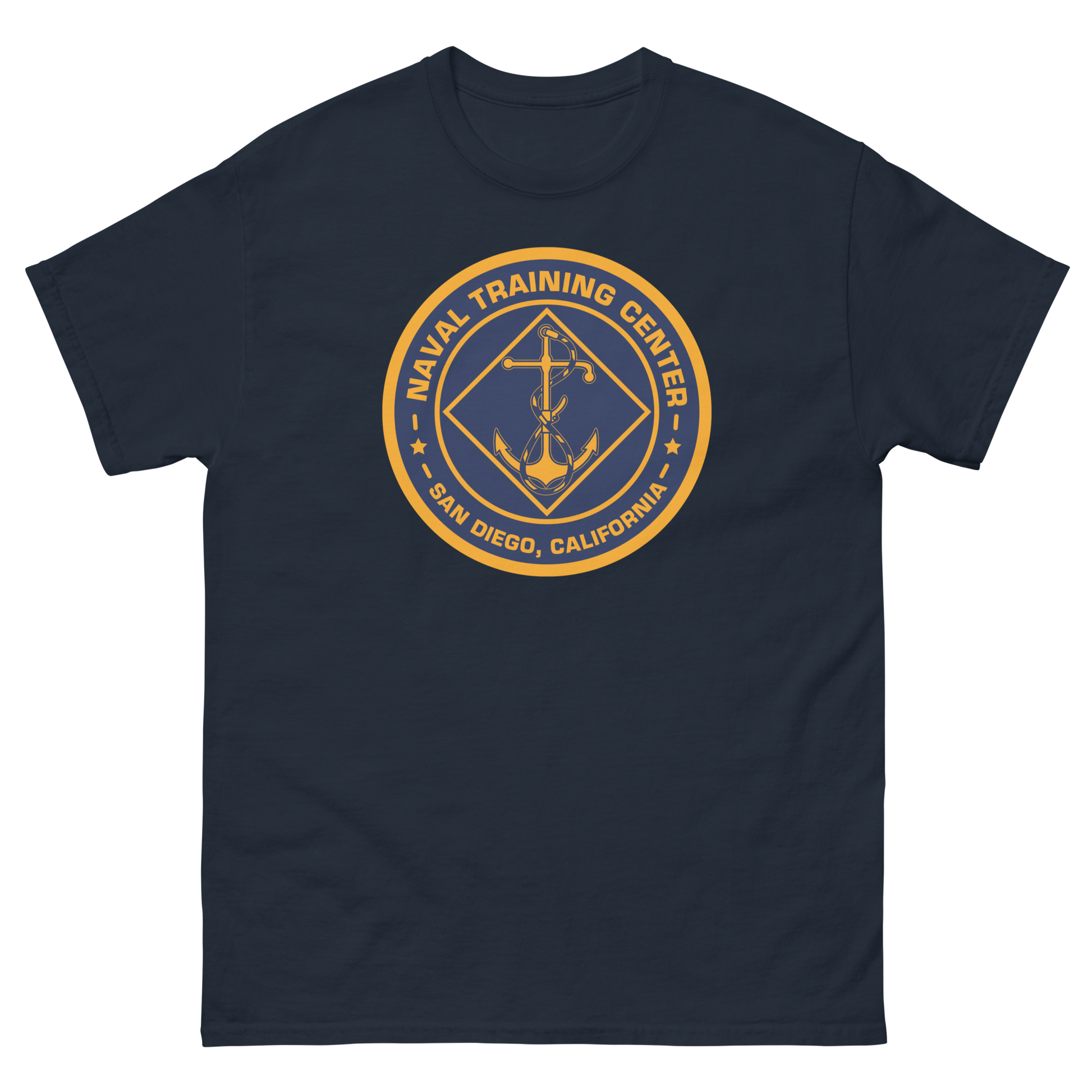NTC San Diego Crest T-Shirt – front view, navy