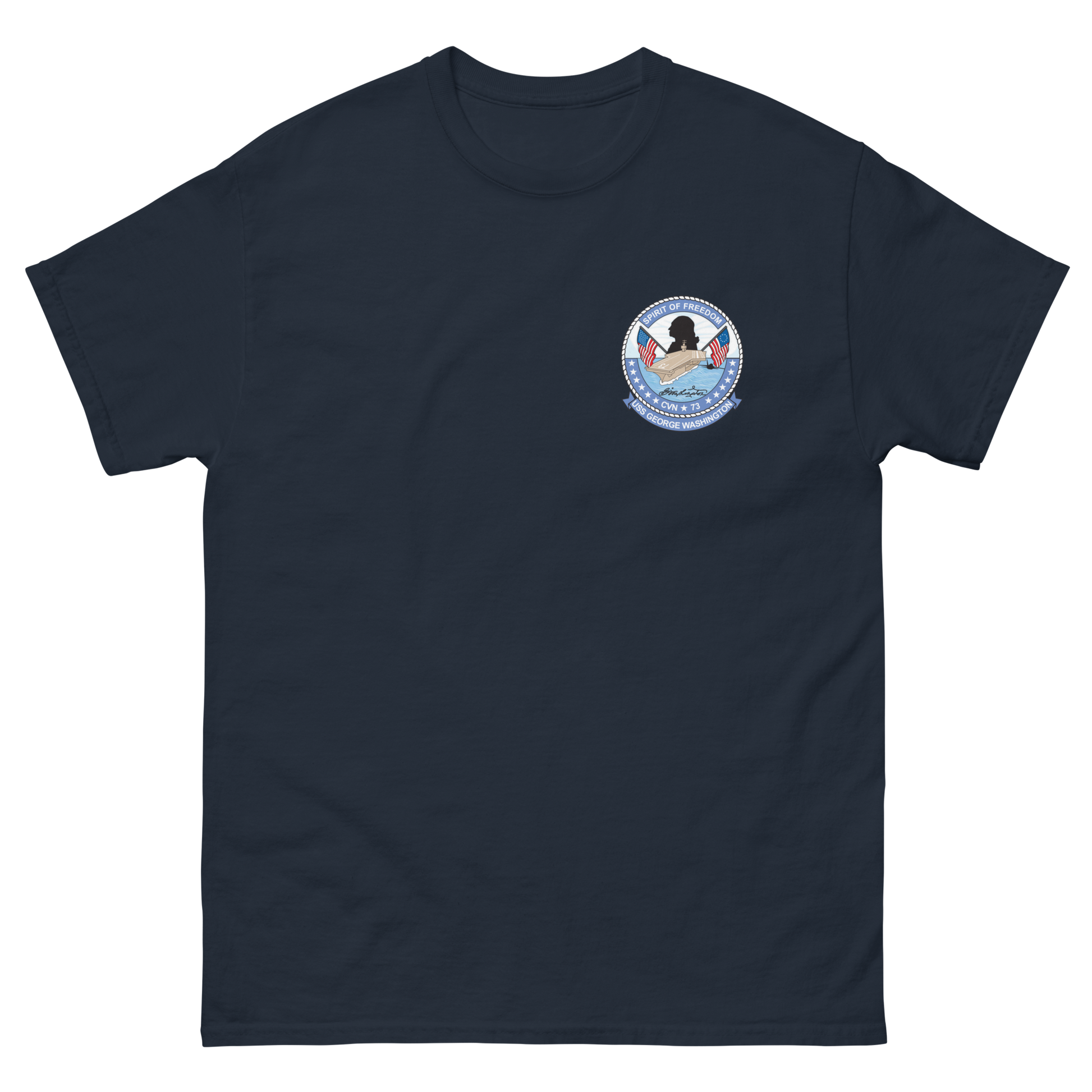 USS George Washington (CVN-73) Ship's Crest T-Shirt – front view, navy