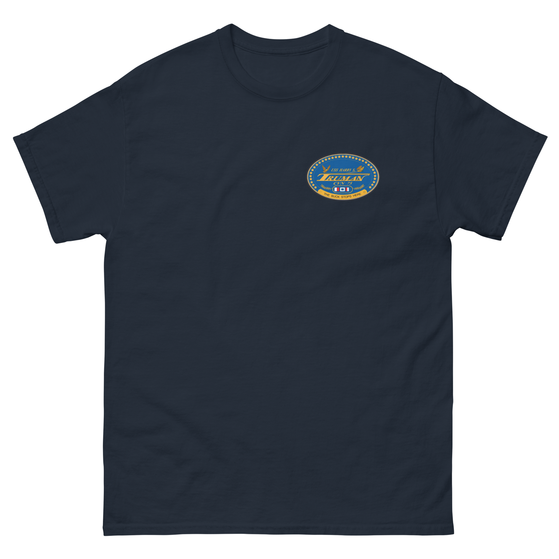 USS Harry S. Truman (CVN-75) Ship's Crest T-Shirt – front view, navy