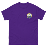 USS Gerald R. Ford (CVN-78) Ship's Crest T-Shirt – front view, purple
