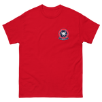HSC-28 Dragon Whales Squadron Crest T-Shirt – front view, red