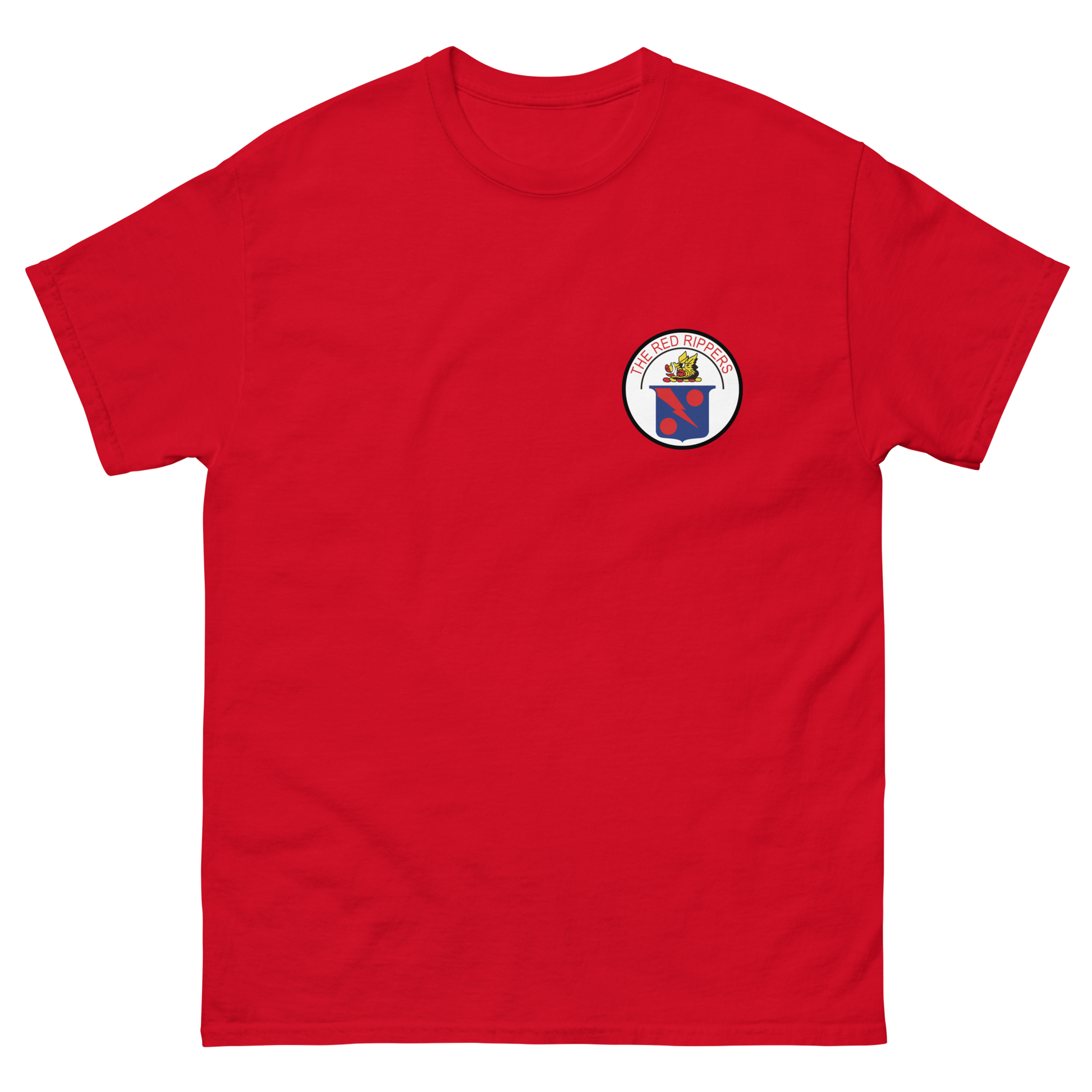 VF/VFA-11 Red Rippers Squadron Crest T-Shirt – front view, red