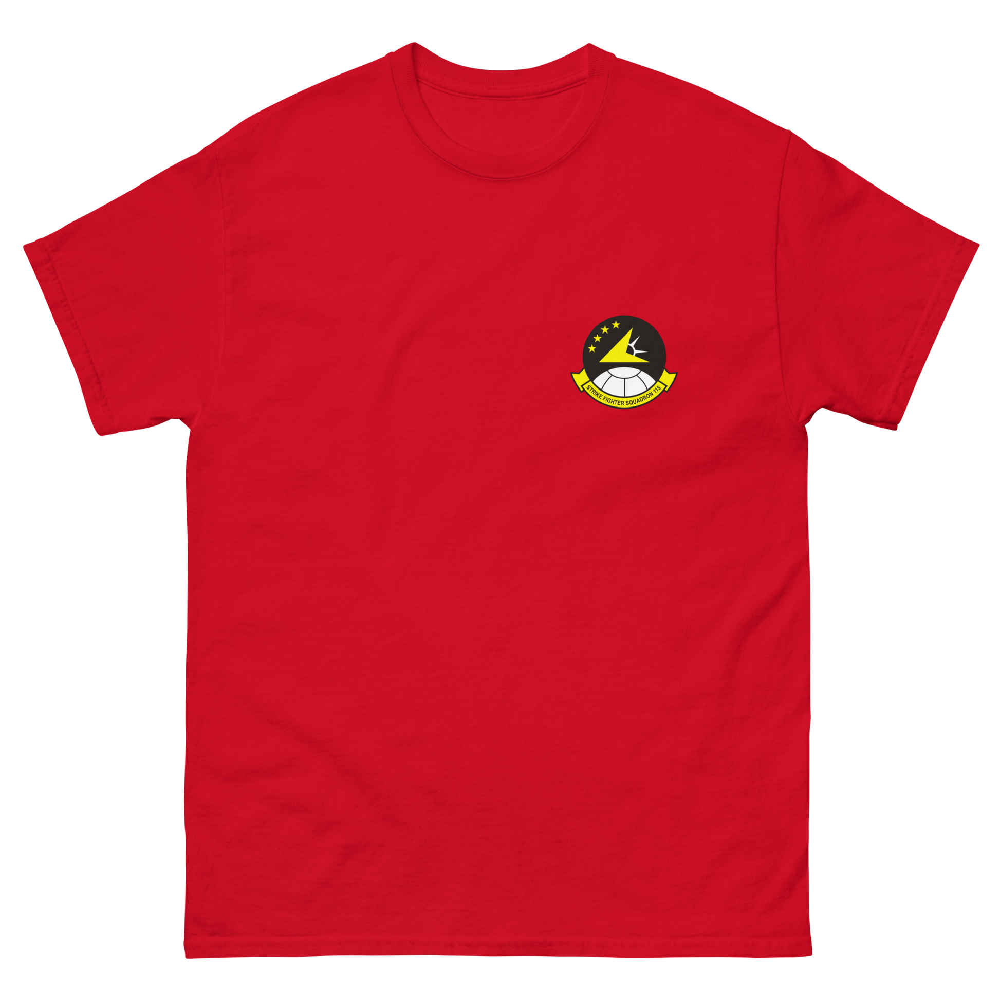 VFA-115 Eagles Squadron Crest T-Shirt – front view, red