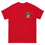 VFA-122 Flying Eagles Squadron Crest T-Shirt – front view, red
