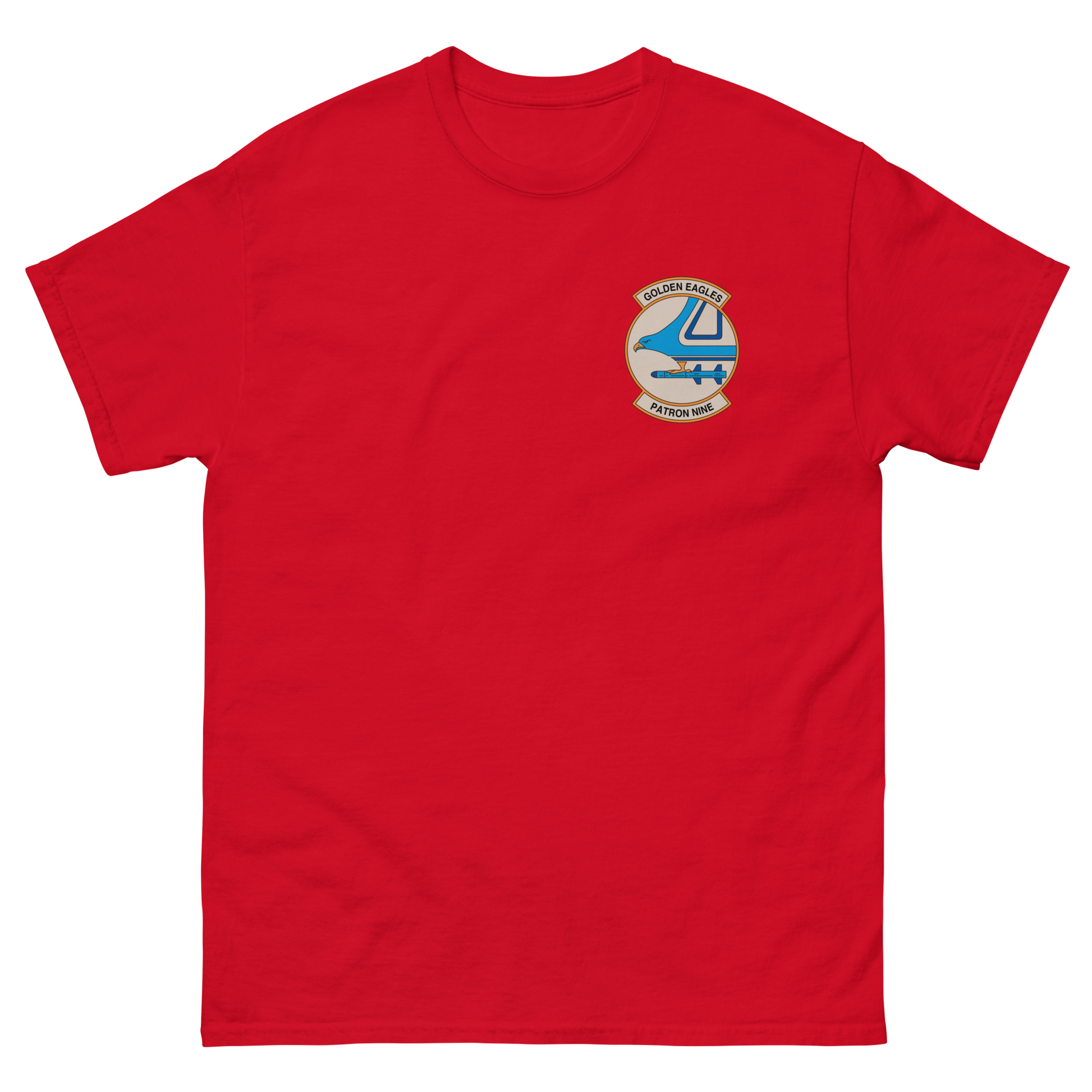 VP-9 Golden Eagles Squadron Crest (1) T-Shirt – front view, red