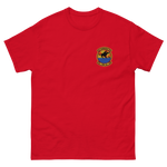 VRC-40 Rawhides Squadron Crest T-Shirt – front view, red
