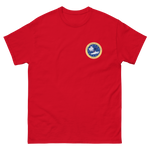 USS Constellation (CV-64) Ship's Crest T-Shirt – front view, red