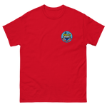 USS Coral Sea (CVA-43) Ship's Crest T-Shirt – front view, red