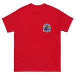 USS Hornet (CV-12) Ship's Crest T-Shirt – front view, red