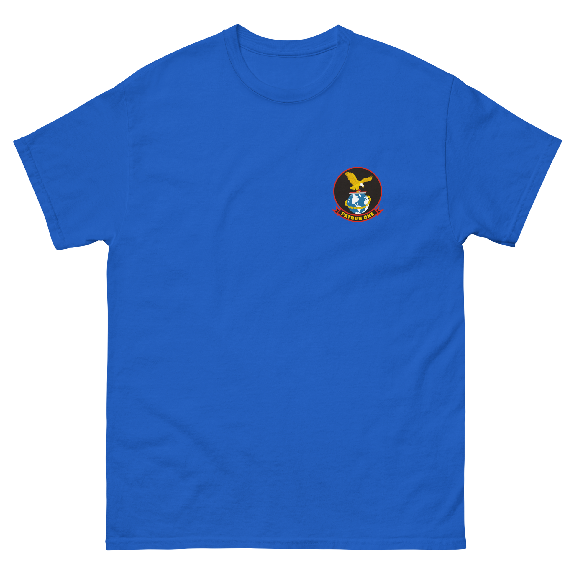 VP-1 Screaming Eagles Crest T-Shirt – front view, royal