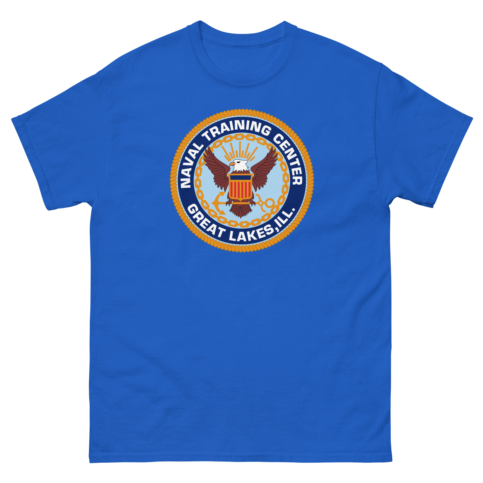 NTC Great Lakes Crest T-Shirt – front view, royal