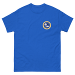 USS Constellation (CV-64) Ship's Crest T-Shirt – front view, royal