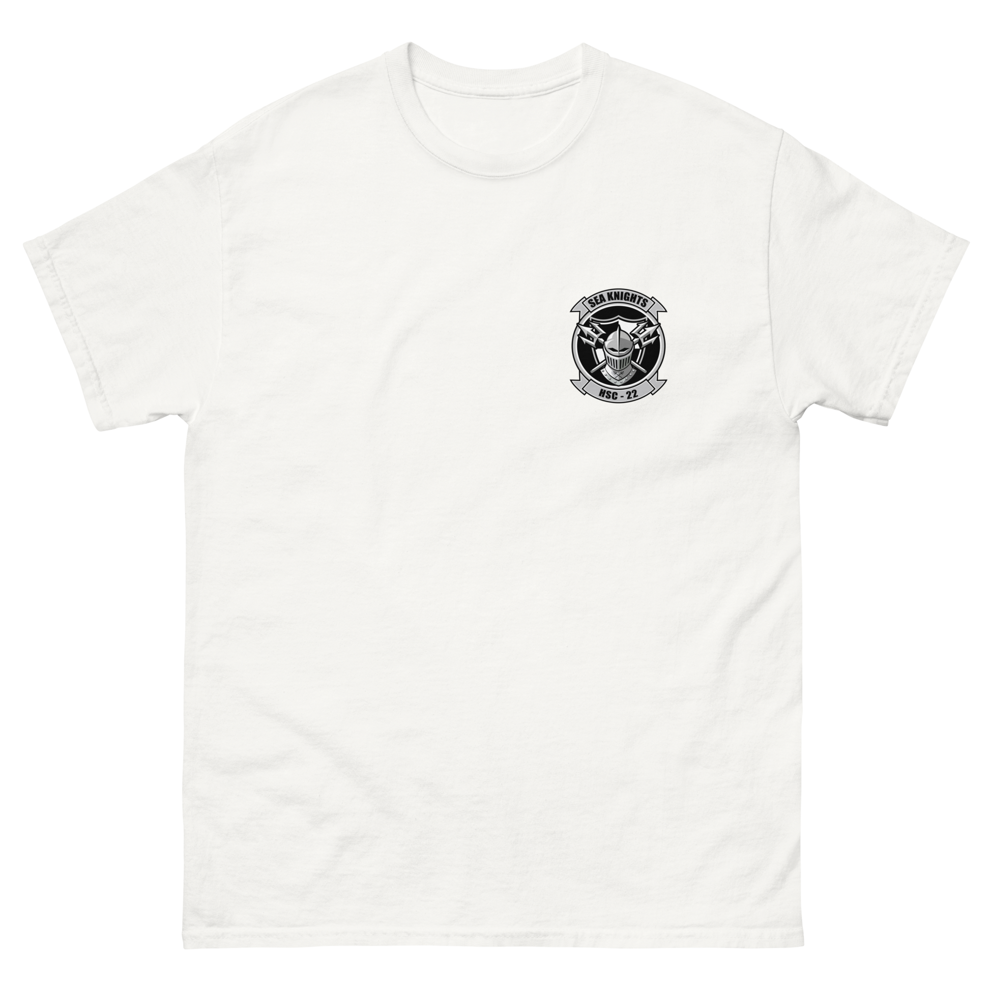 HSC-22 Sea Knights Squadron Crest T-Shirt – front view, white