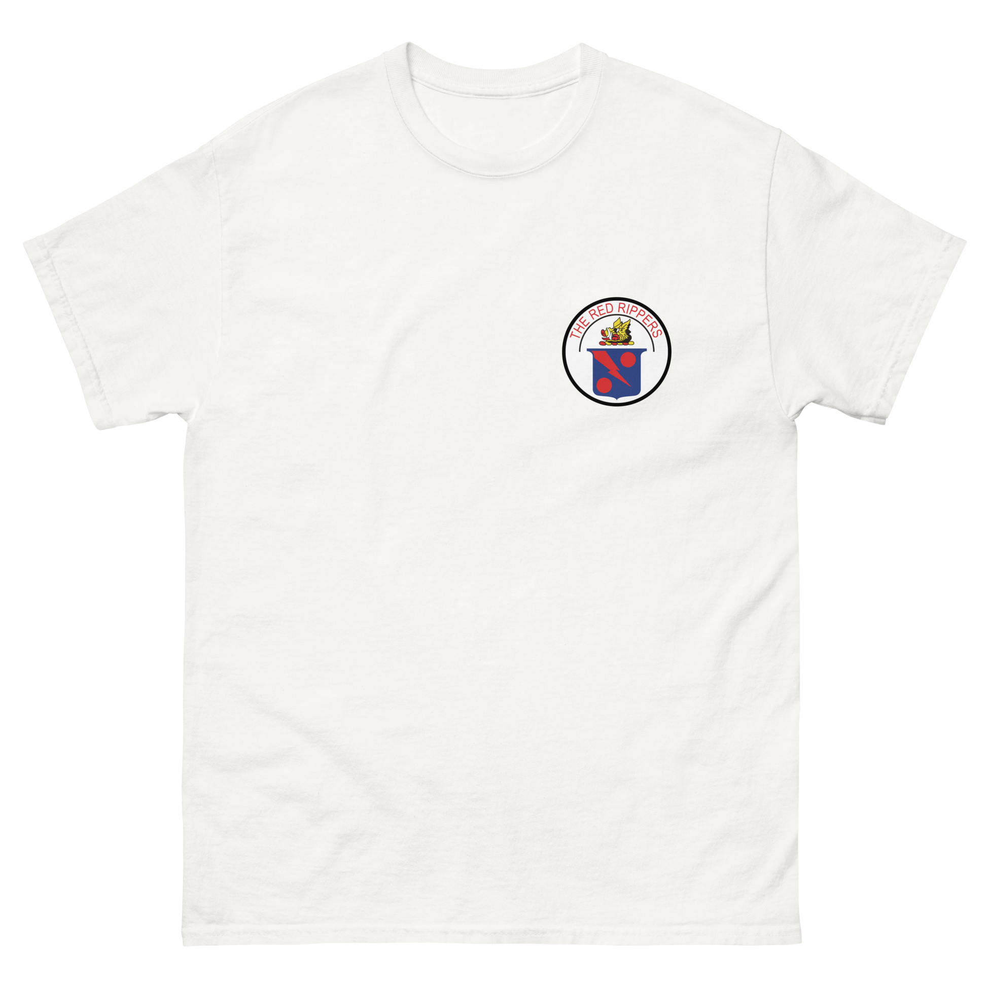 VF/VFA-11 Red Rippers Squadron Crest T-Shirt – front view, white