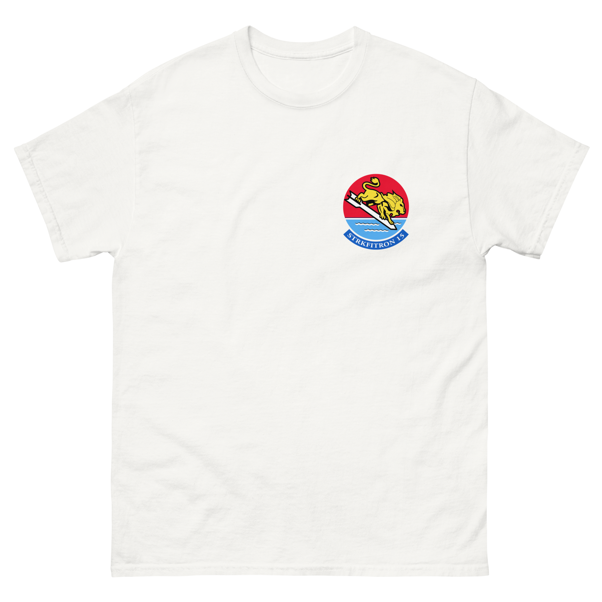 VFA-15 Valions Squadron Crest T-Shirt – front view, white