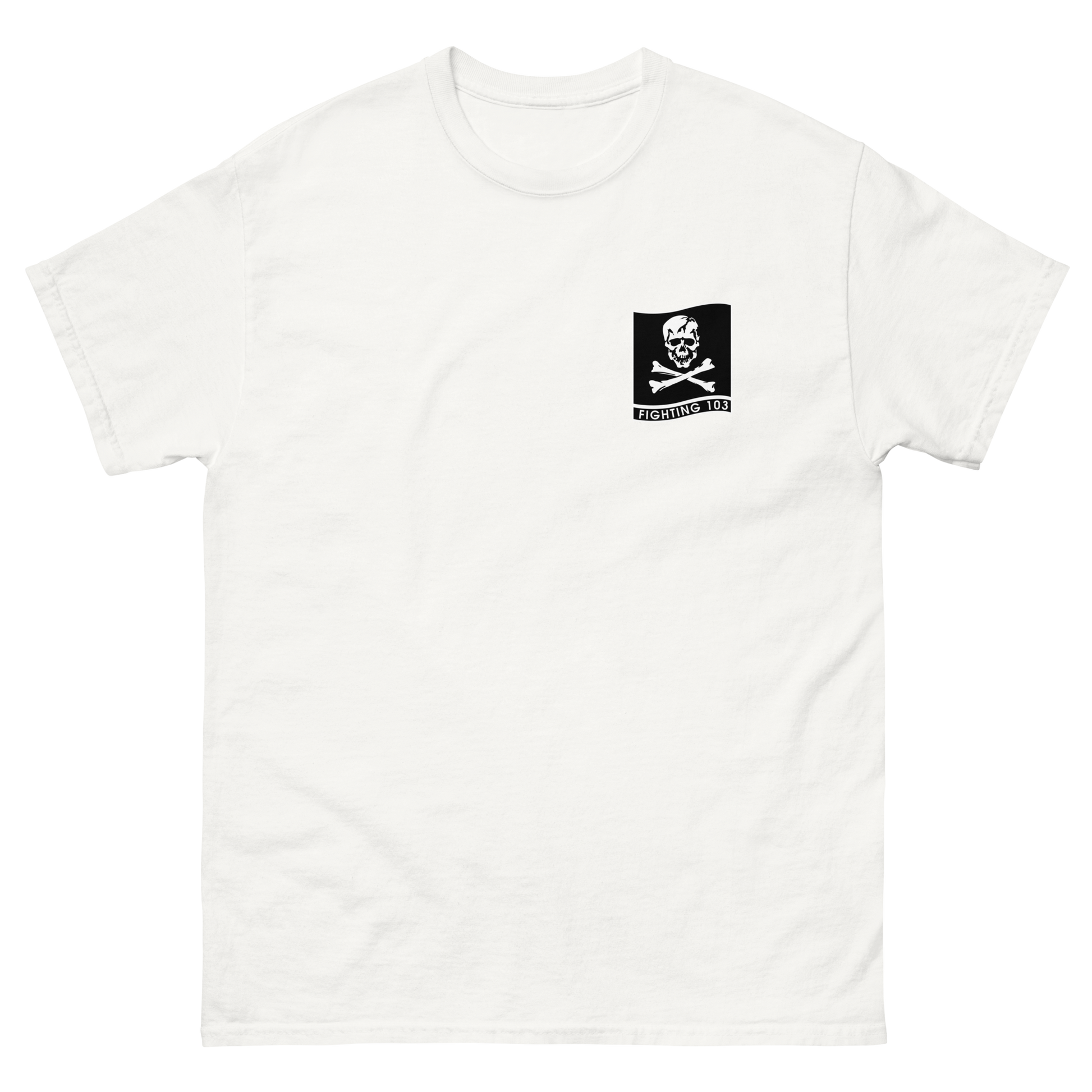 VF/VFA-103 Jolly Rogers Squadron Crest T-Shirt – front view, white