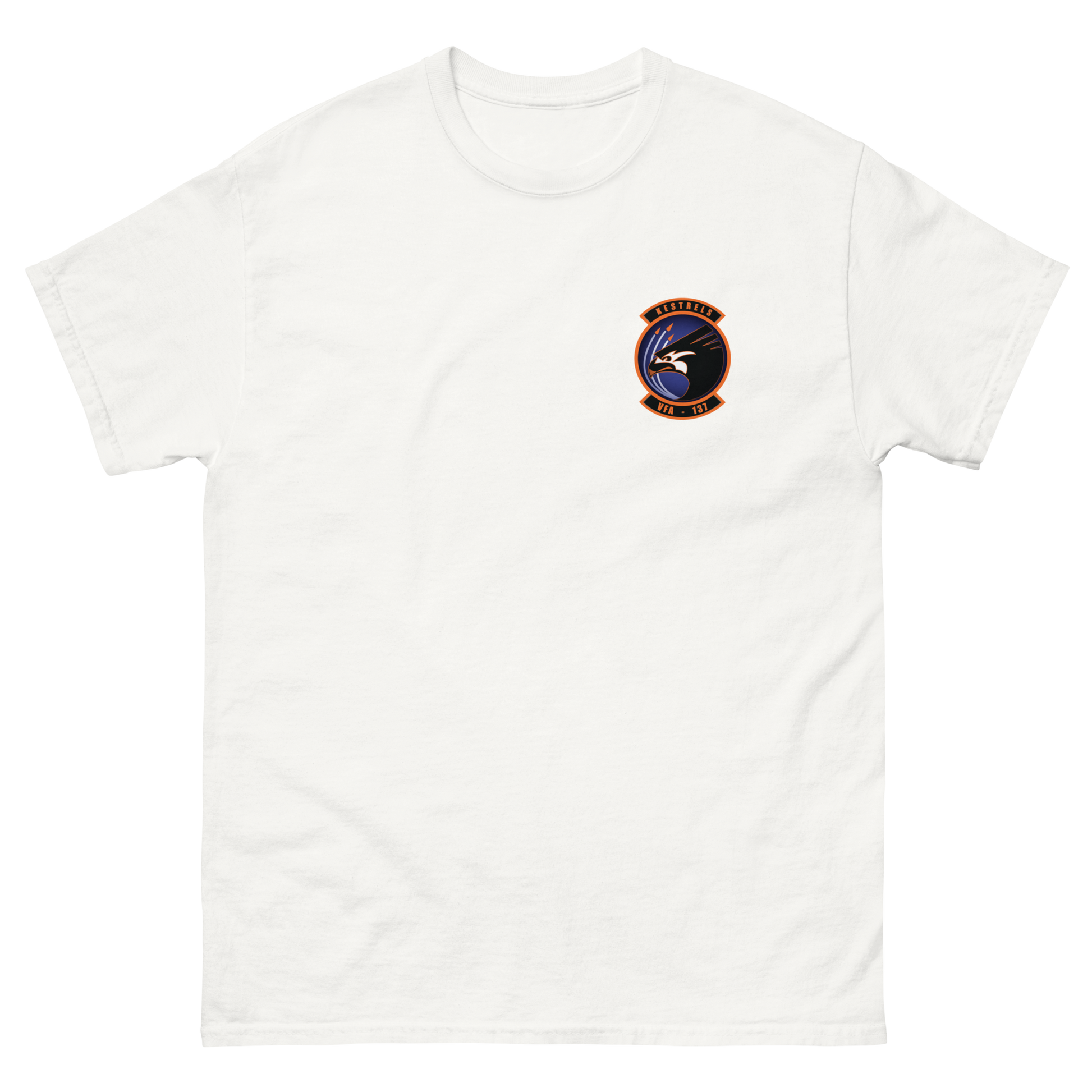 VFA-137 Kestrels Squadron Crest T-Shirt – front view, white