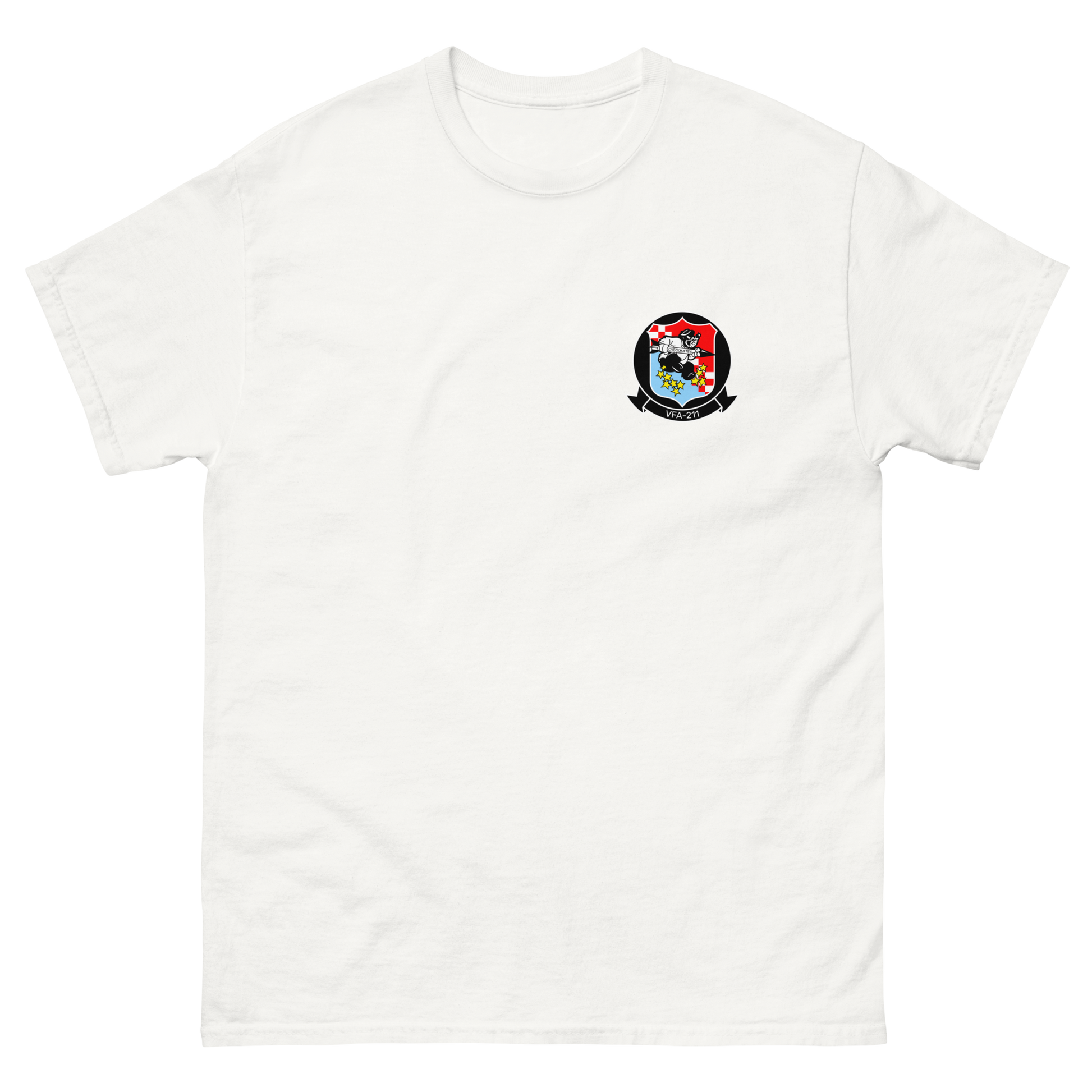 VFA-211 Checkmates Squadron Crest T-Shirt – front view, white