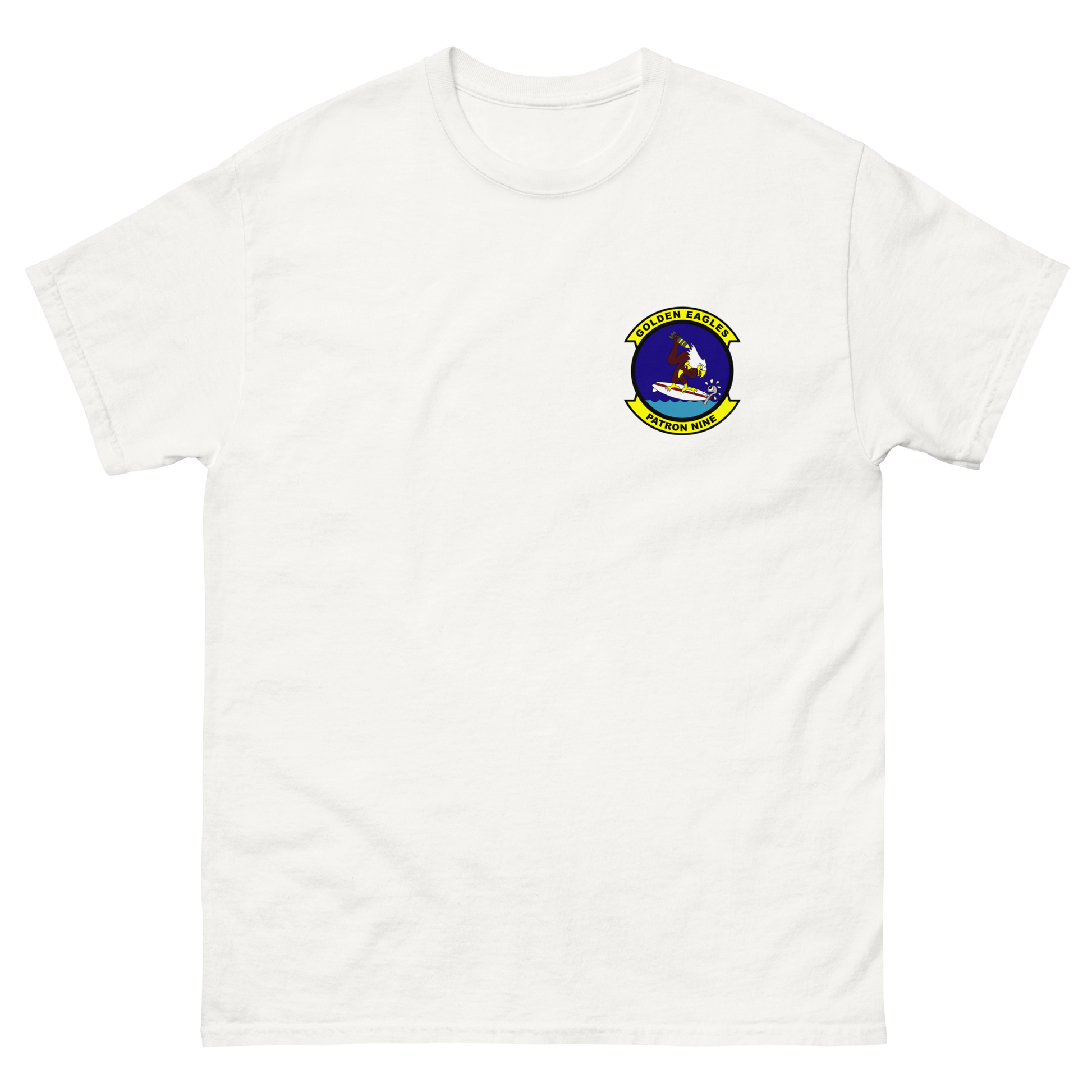 VP-9 Golden Eagles Squadron Crest (2) T-Shirt – front view, white