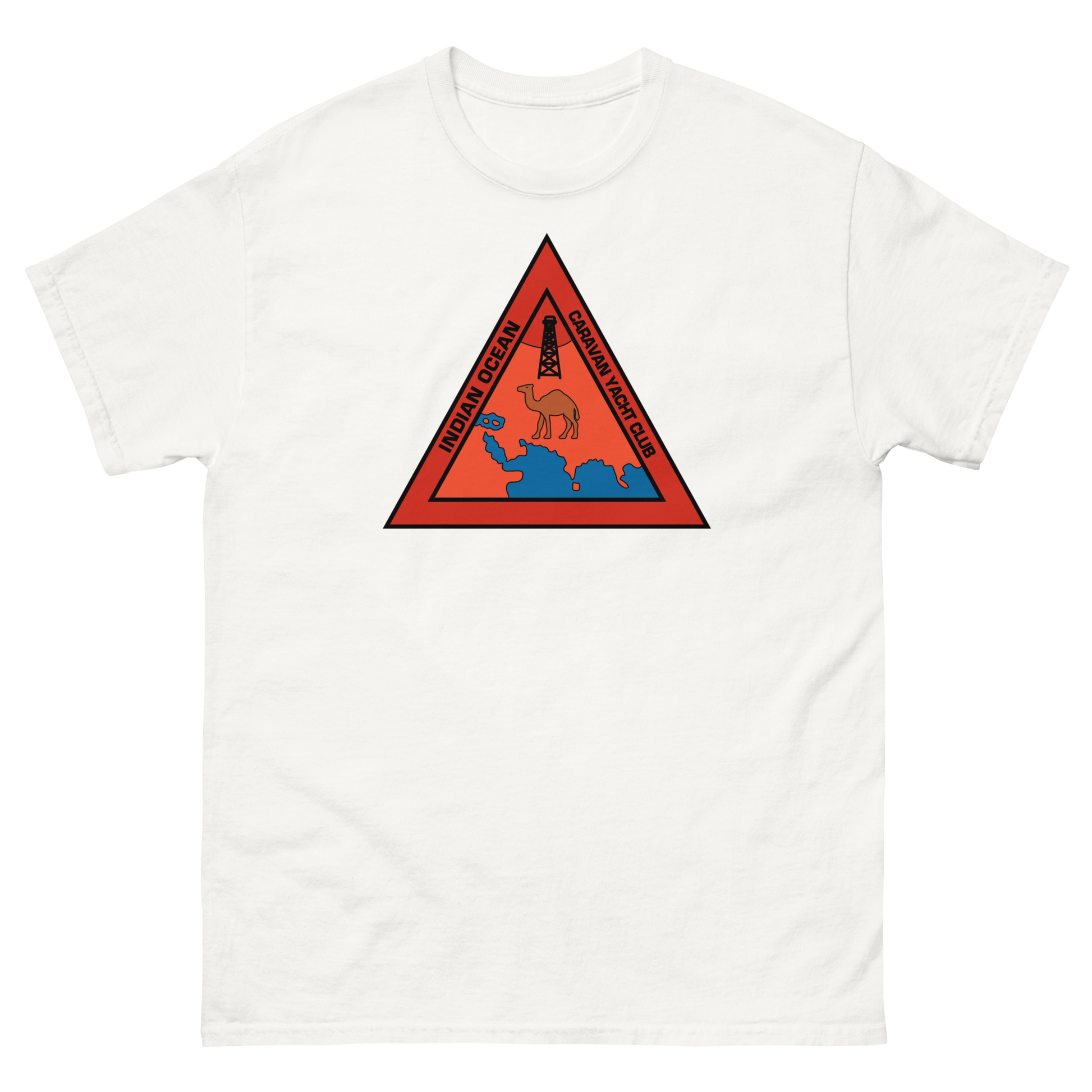 Indian Ocean Caravan Yacht Club T-Shirt – front view, white