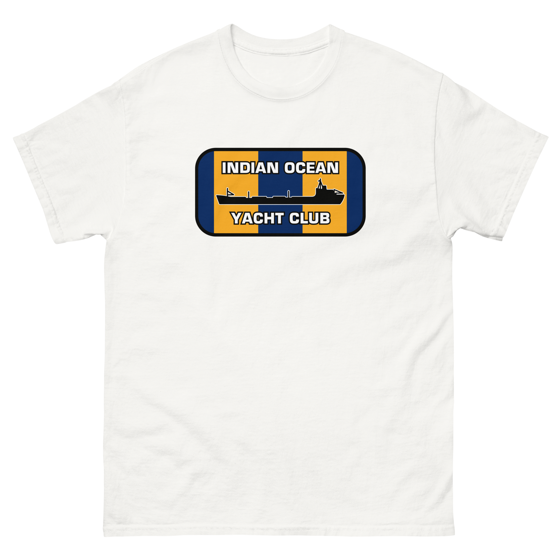 Indian Ocean Yacht Club T-Shirt – front view, white