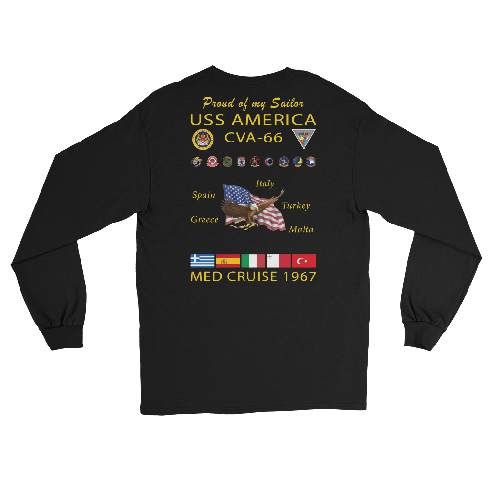 USS America (CVA-66) 1967 Long Sleeve Cruise Shirt - FAMILY