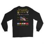 USS America (CVA-66) 1967 Long Sleeve Cruise Shirt - FAMILY – back view, black