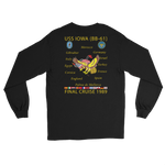 USS Iowa (BB-61) 1989 Long Sleeve Cruise Shirt – back view, black