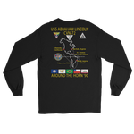 USS Abraham Lincoln (CVN-72) 1990 Around The Horn Long Sleeve Cruise Shirt – back view, black