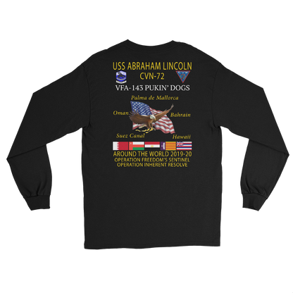 VFA-143 Pukin' Dogs 2019-20 Long Sleeve Cruise T-Shirt – back view, black
