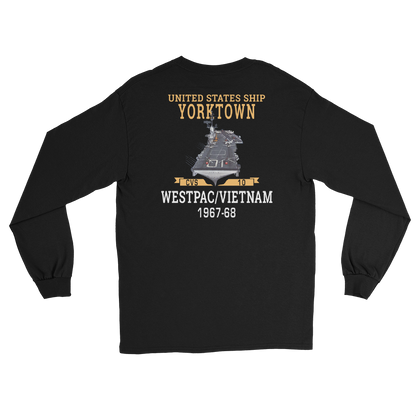 USS Yorktown (CVS-10) 1967-68 WESTPAC/VIETNAM Long Sleeve T-Shirt – back view, black