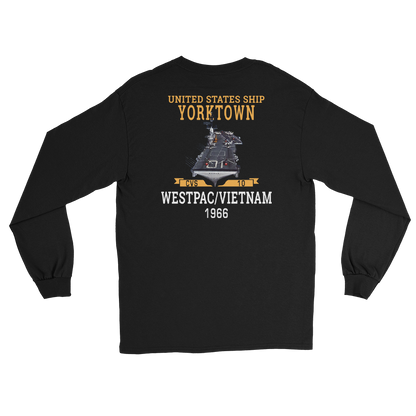 USS Yorktown (CVS-10) 1966 WESTPAC/VIETNAM Long Sleeve T-Shirt – back view, black