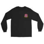 HSC-4 Black Knights Squadron Crest Long Sleeve Shirt – front view, black