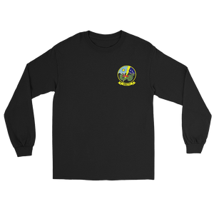 HSC-11 Dragonslayers Squadron Crest Long Sleeve T-Shirt – front view, black