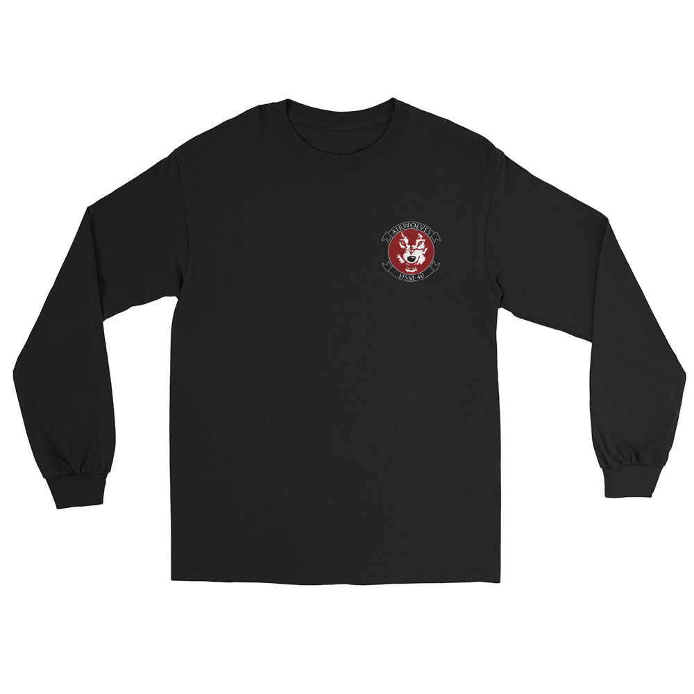 HSM-40 Airwolves Squadron Crest T-Shirt – front view, black