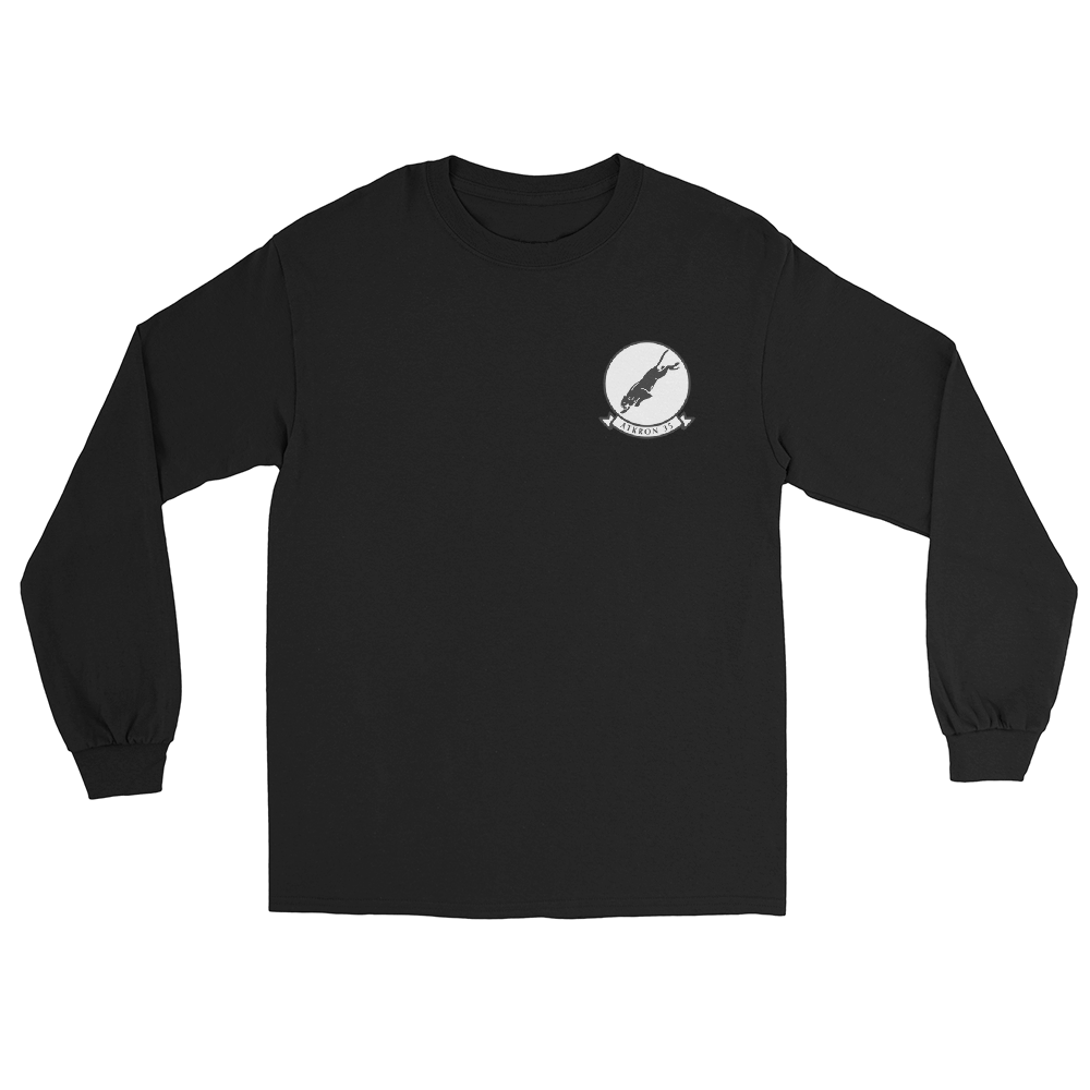 VA-35 Black Panthers Squadron Crest Long Sleeve T-Shirt – front view, black