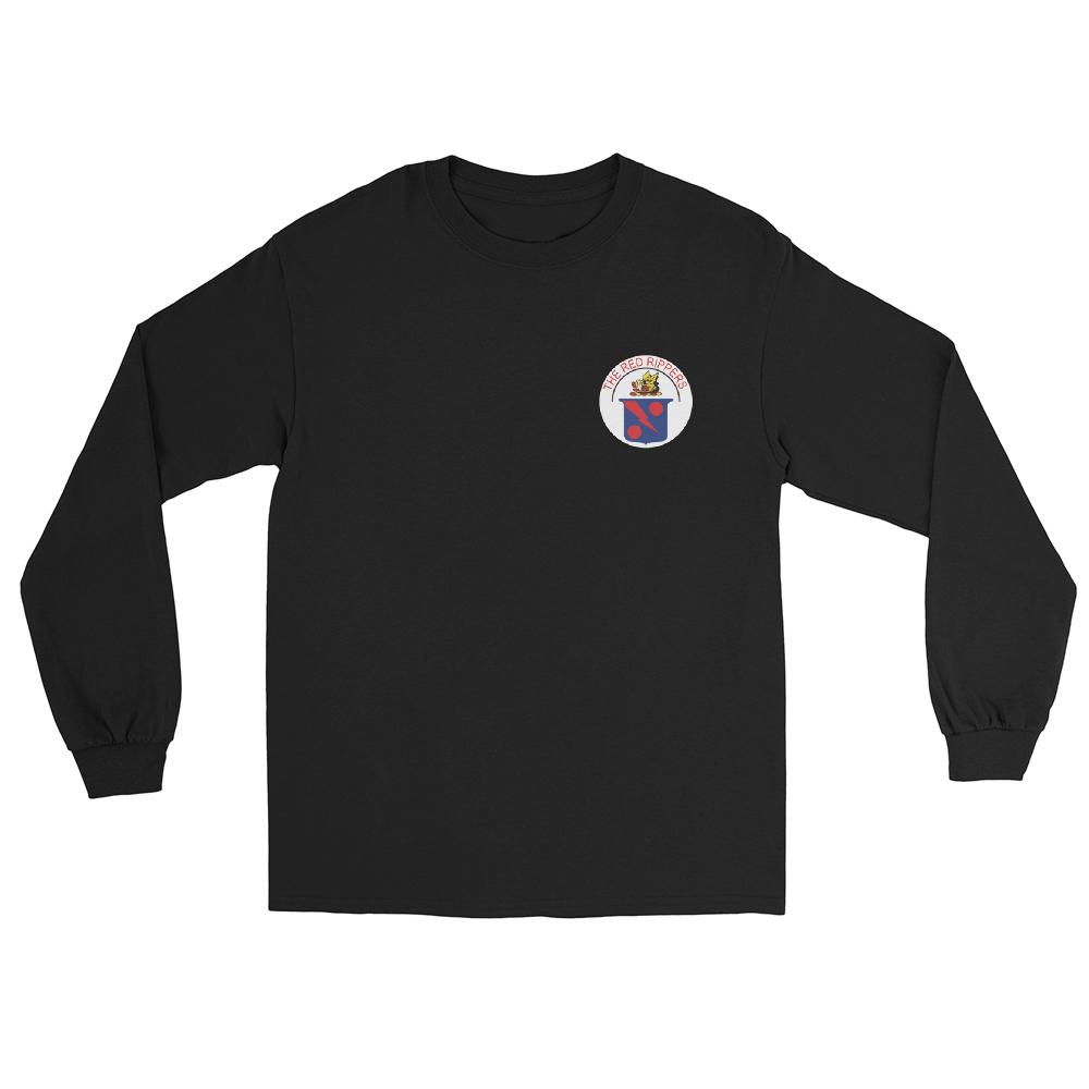 VF/VFA-11 Red Rippers Squadron Crest Long Sleeve T-Shirt – front view, black