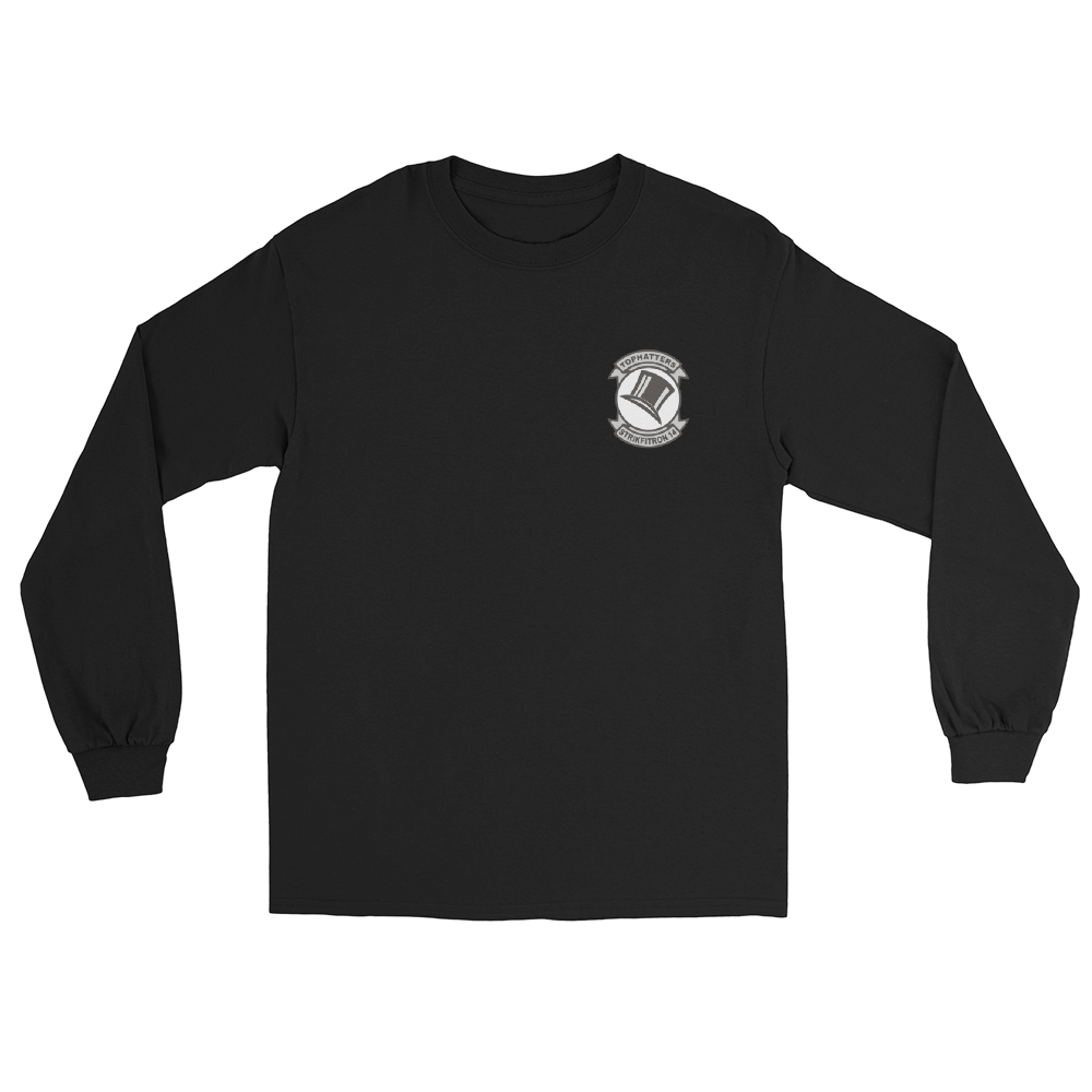 VFA-14 Tophatters Squadron Crest Long Sleeve T-Shirt – front view, black