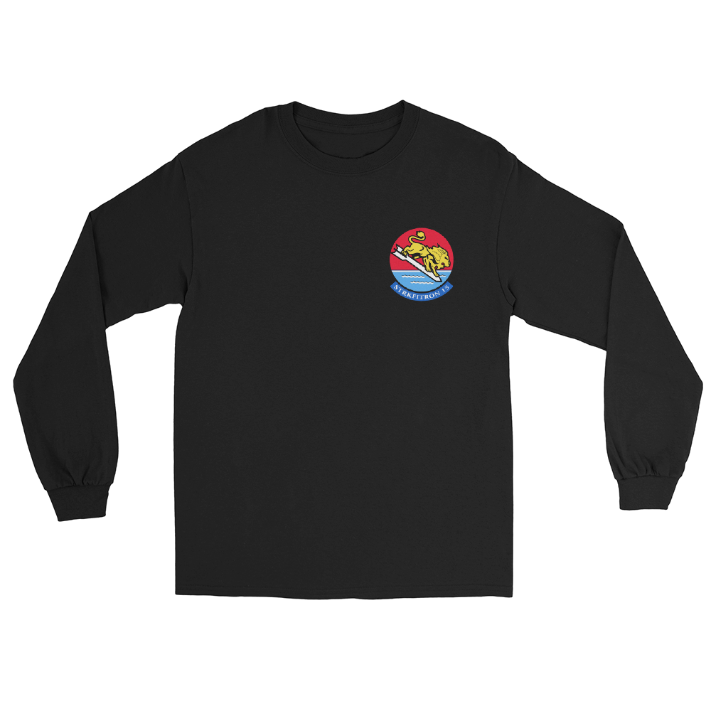 VFA-15 Valions Squadron Crest Long Sleeve T-Shirt – front view, black