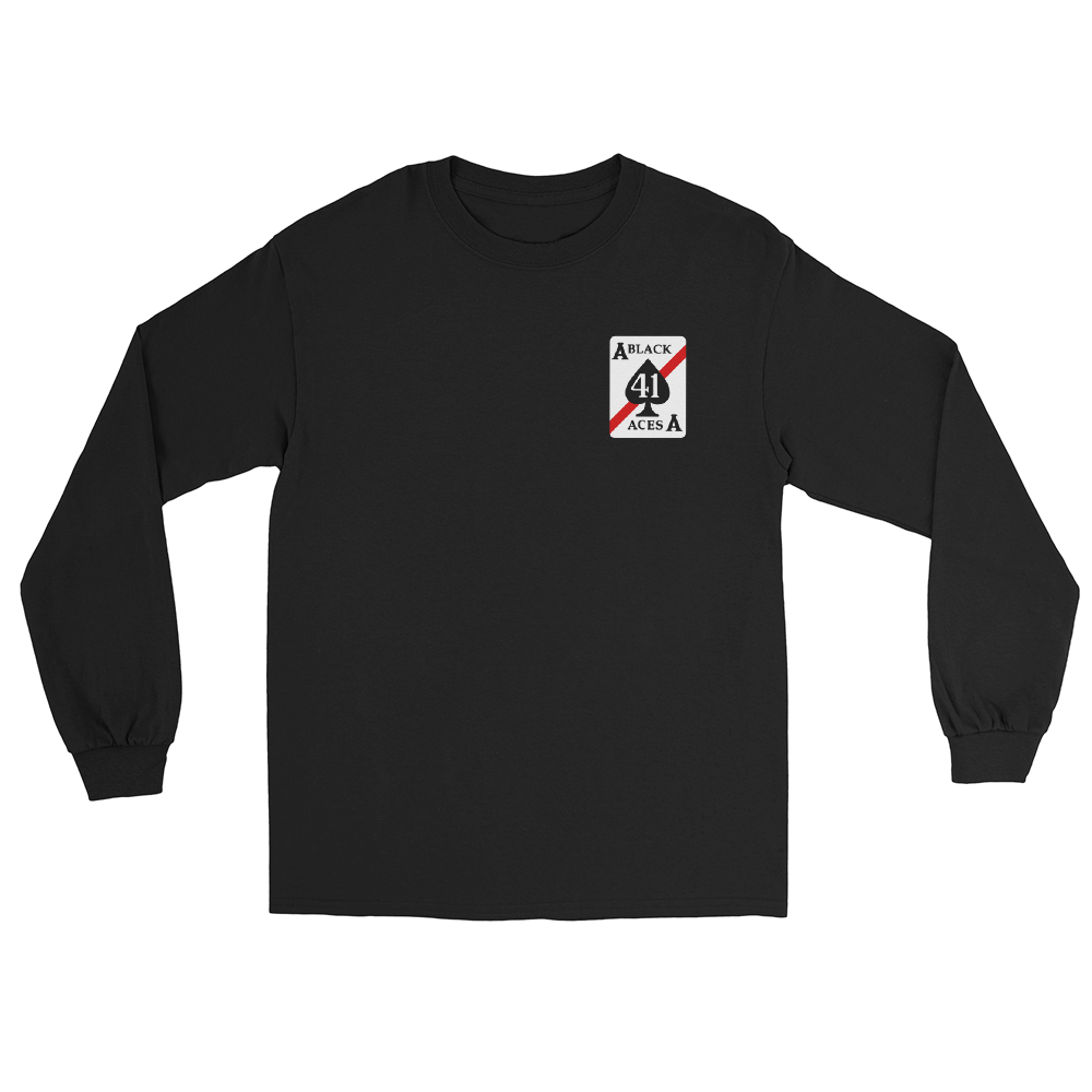 VFA-41 Black Aces 2016 Long Sleeve Cruise T-Shirt – front view, black
